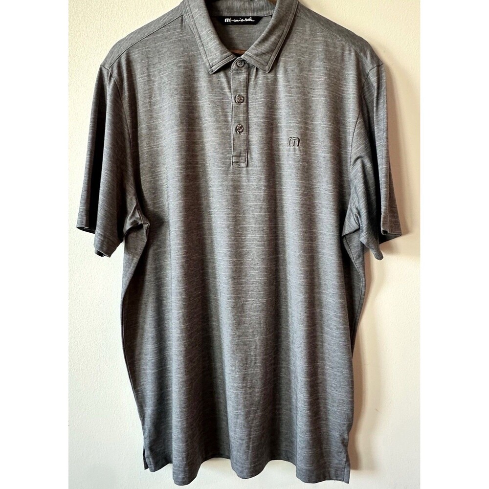 TravisMathew Gray Eco Golf Polo XL Athleisure Sporty Casual Everyday Corporate